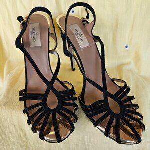 Valentino Black Suede Heels